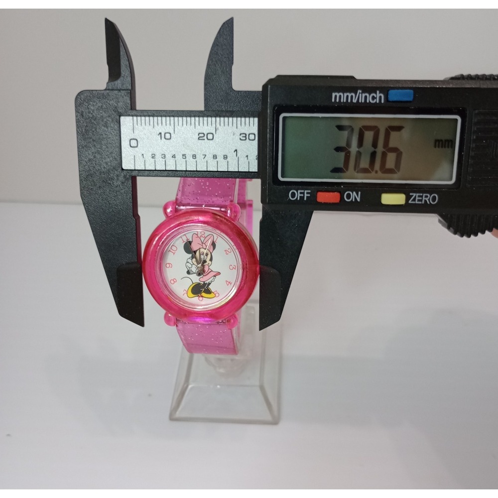 Disney Parks Minnie Mouse Pink Glitter Kids Watch Japan New Battery‎ Band Broken - Picture 8 of 12